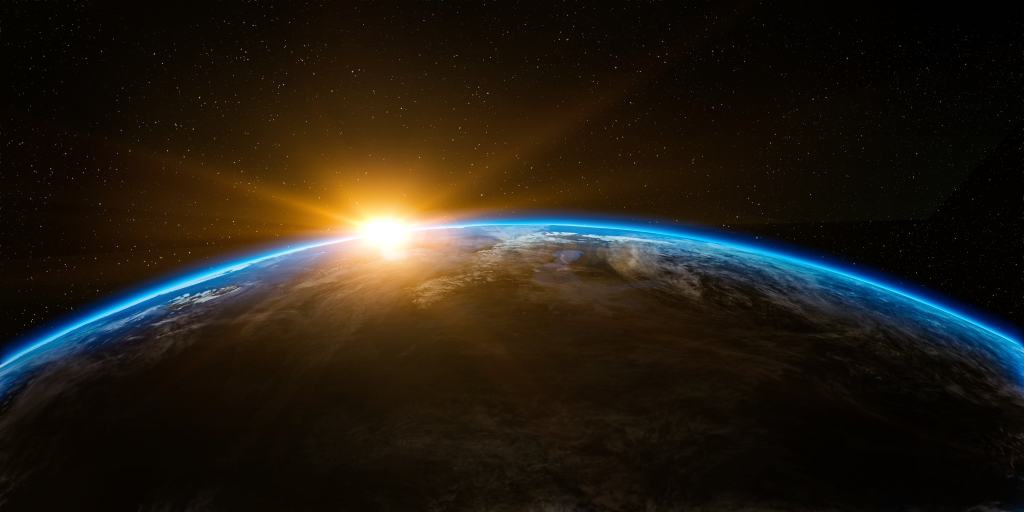 DoughtCalm.com Website Main Image of Earth in Space